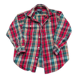 '90s Youth Polo by Ralph Lauren Red Plaid Longsleeve Button-up Flannel Shirt